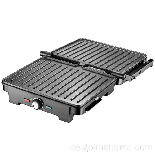 180 Grad offener elektrischer Kontakt Grillsandwichpresse Panini Maker 2 Scheibe Kontaktgrill mit Ölfach